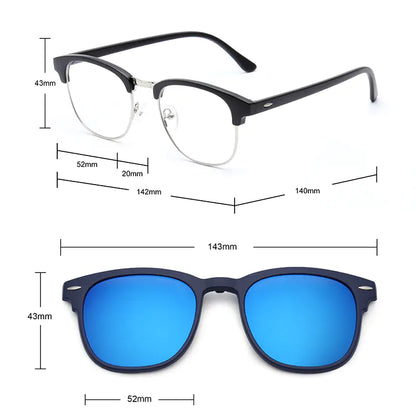 5PCS Magnetic Polarized Clip On Sunglasses