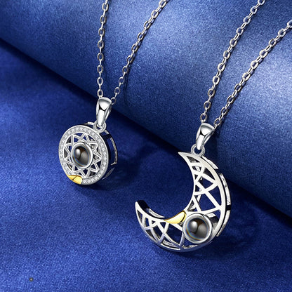 Sun Moon Personalized Couple Necklaces