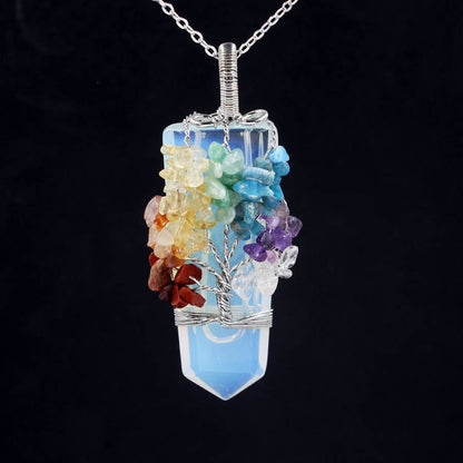 Tree of Life Crystal Column Pendant