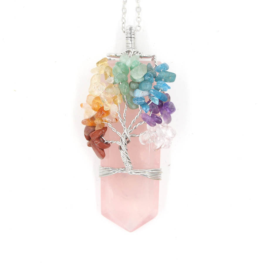 Tree of Life Crystal Column Pendant