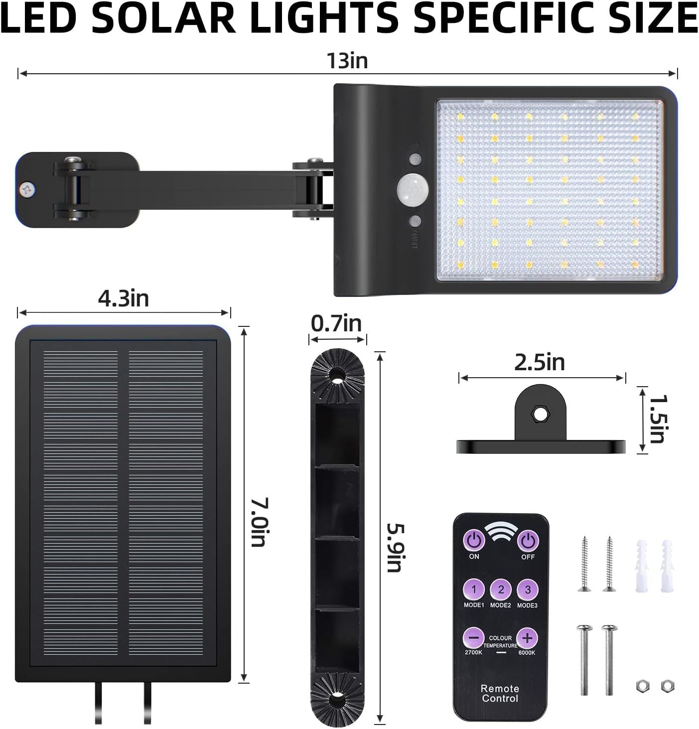 2-Pack Outdoor Solar Floodlights