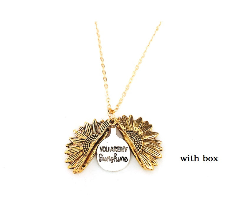 Sunflower Double Lettering Necklace