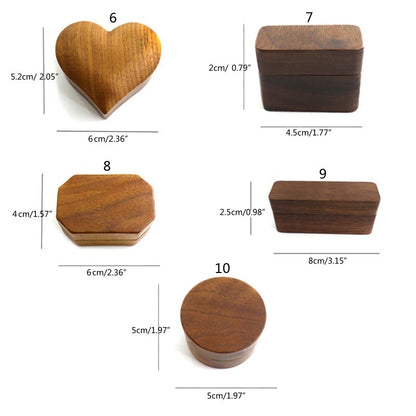 Walnut Heart Wedding Ring Box