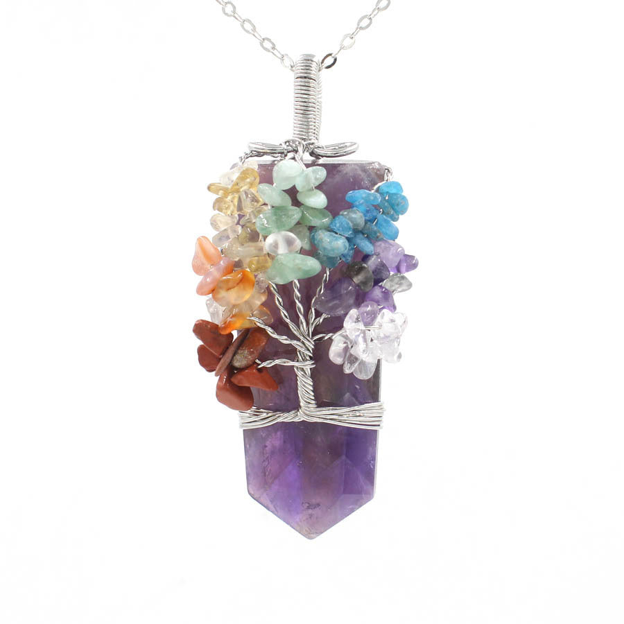 Tree of Life Crystal Column Pendant