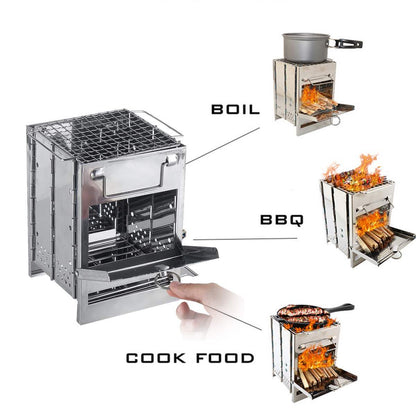 Adjustable Folding Wood Camp Stove