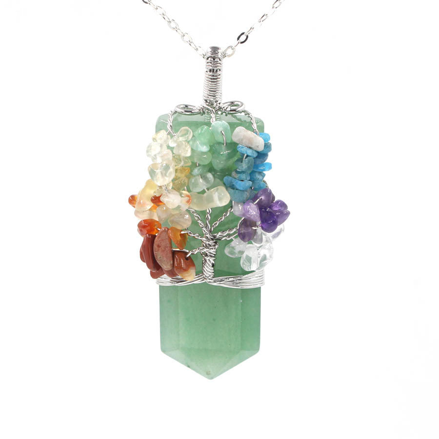 Tree of Life Crystal Column Pendant