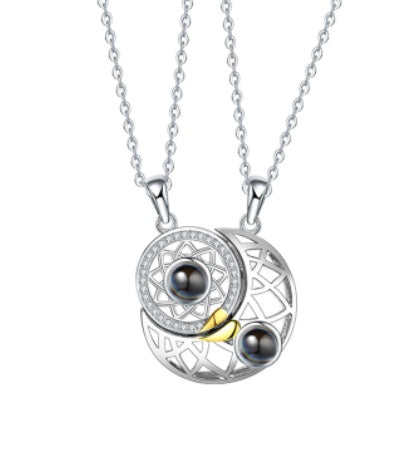 Sun Moon Personalized Couple Necklaces