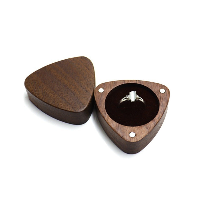 Walnut Heart Wedding Ring Box