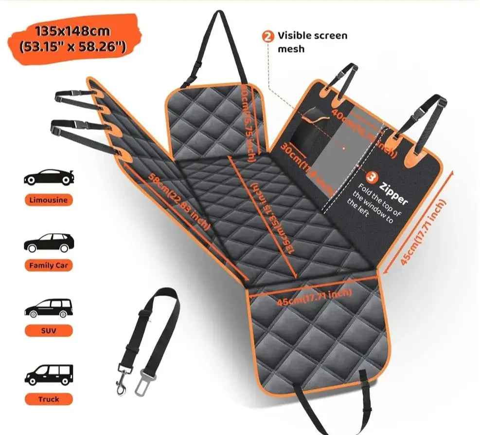 Ultra Car Seat Extender, Dog Car Seat Cover.