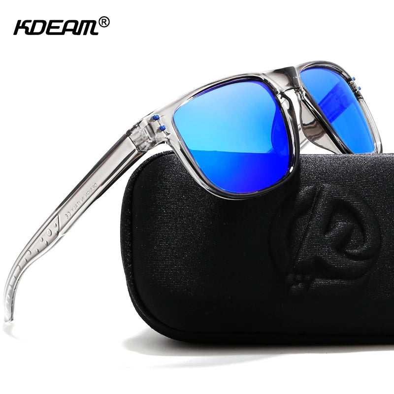 KDEAM Durable Lightweight Polarized Sunglasses All-fit Size Sun Glasses Men Coating Lens Minimize Glare Hard Case included