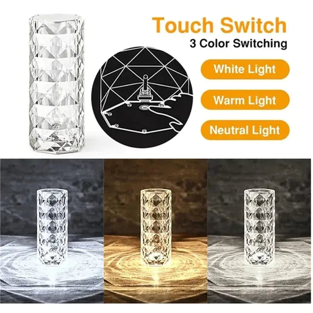 3/16 Colors LED Crystal Table Lamp