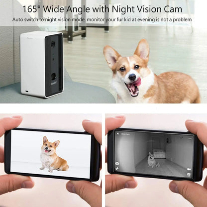 Iseebiz Camera Treat Dispenser WiFi Remote Two-Way Audio and Night Vision