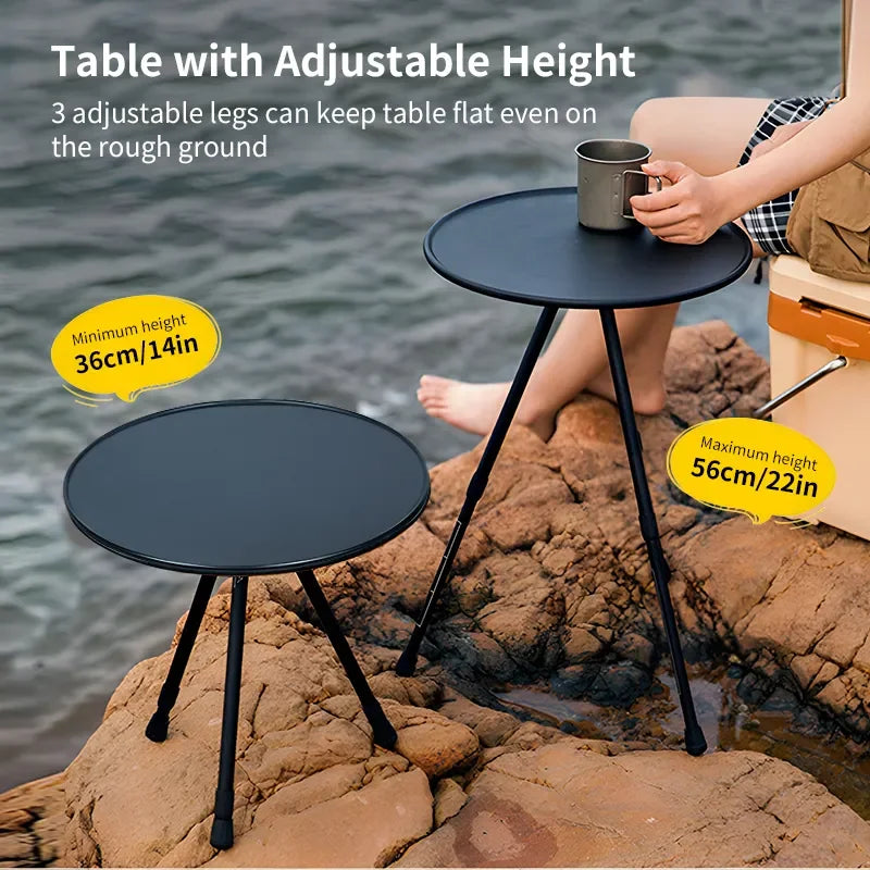 Camping Round Table with Light Stan