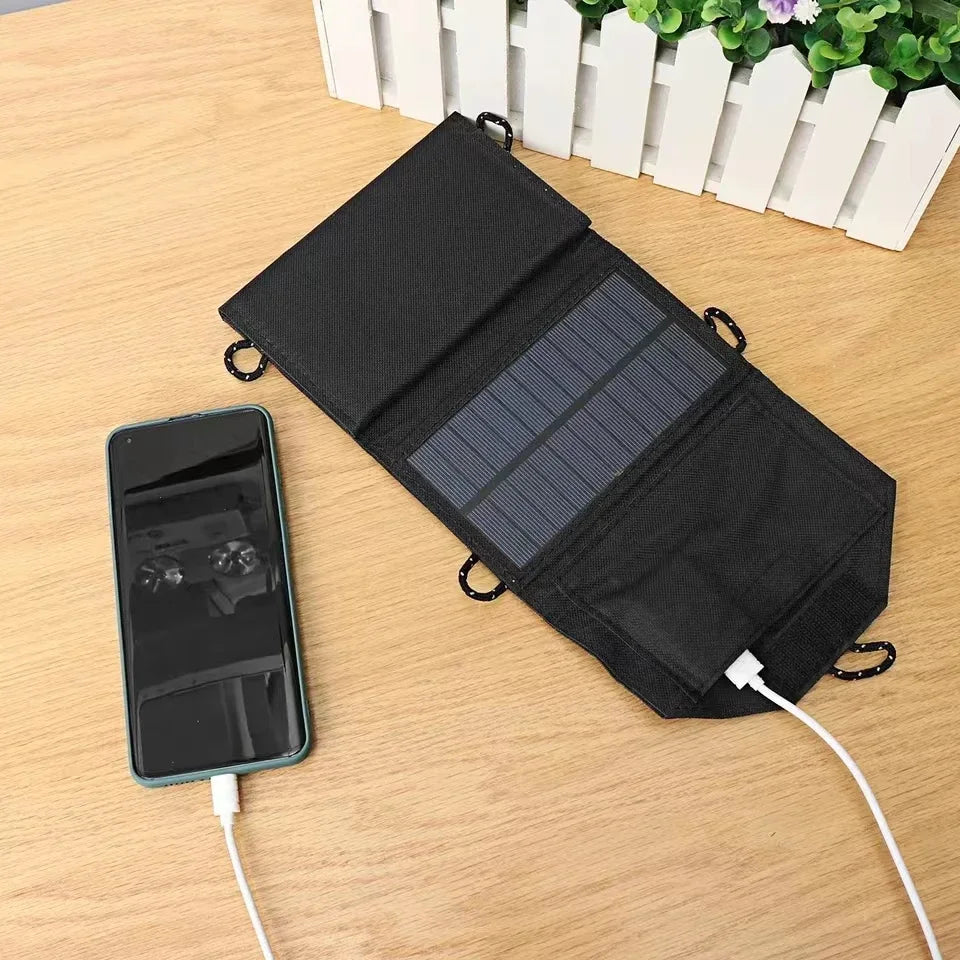 500W Foldable solar panel 4-fold  portable charger USB 5V DC Full time power mobile power supply