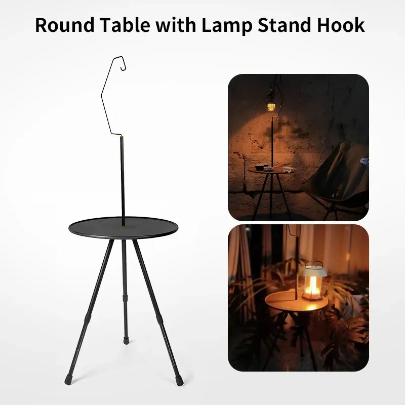 Camping Round Table with Light Stan