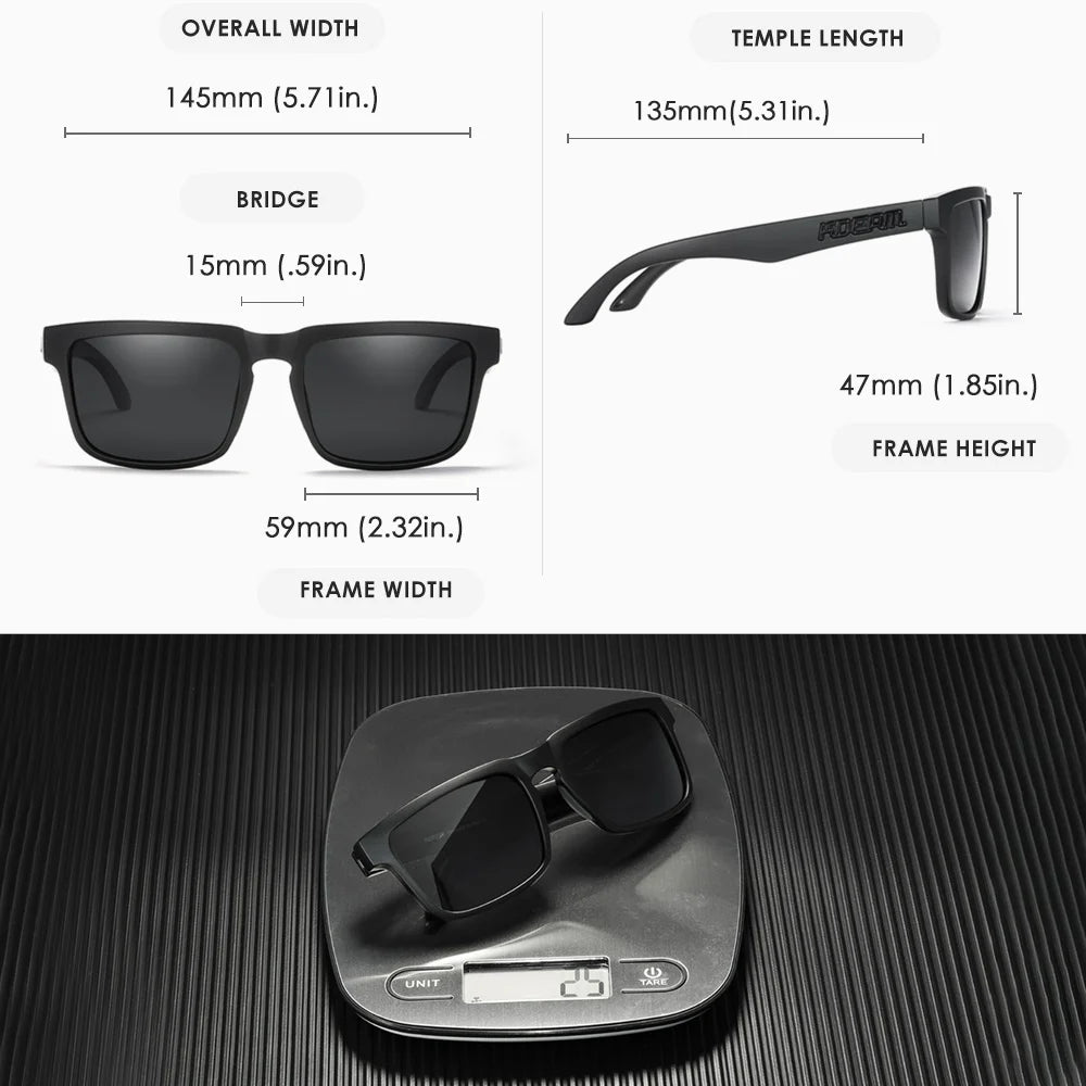 New High Quality KDEAM Luxury Design Polarized Sunglasses For Men Square Sun Glasses Fishing Fashion Women Shades UV400