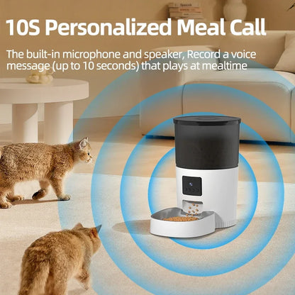 ROJECO Automatic Cat Feeder With Camera Video Food Dispenser Pet Smart Voice Recorder Remote Control Auto Feeder For Cat Dog