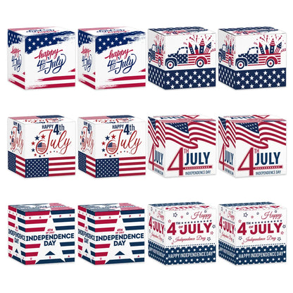 6pcs Independence Day Theme Candy Chocolate Box Gift Packing Boxes for 4th of July USA National Day Birthday Party Decoration