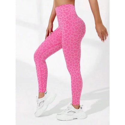 Leopard V Waist Leggings Semaless Fitness Leggings High Waist Hip Liftting Sexy Yoga Tights Gym Running Elastic Pants for Women