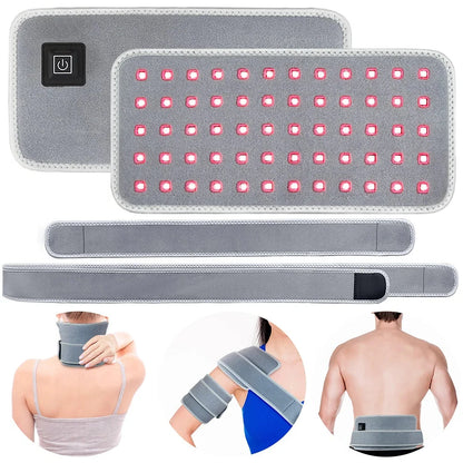 60LEDs Red Belt Fat Burner Slimming Heat Pad Light Therapy For Neck Waist Back Muscle Pain Relief