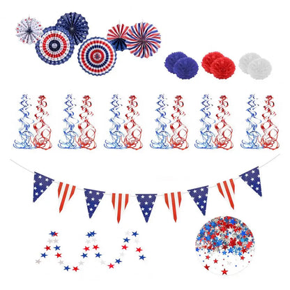 American Flag Theme Decor Patriotic Ceiling Fan Decoration Patriotic Decorations Set for 4th of July Day Hanging for Birthday