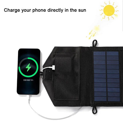 500W Foldable solar panel 4-fold  portable charger USB 5V DC Full time power mobile power supply