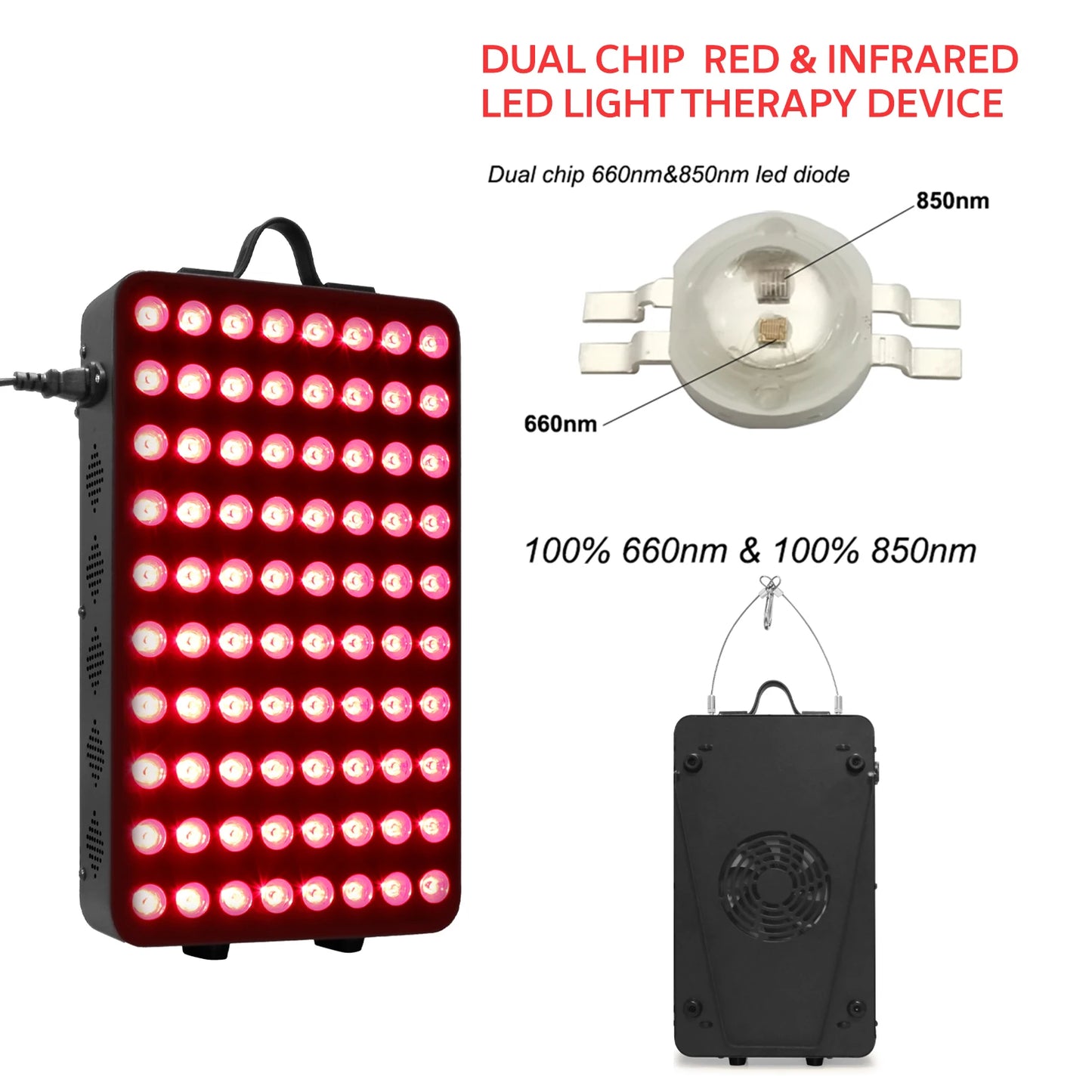 660&850nm Near Red Light Therapy High Power LED for Anti-Aging, Pain Relief