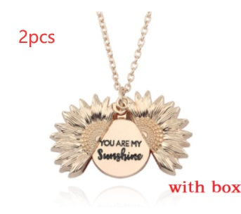 Sunflower Double Lettering Necklace