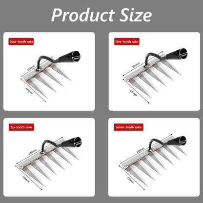 4-Piece Heavy-Duty Iron Garden Rake Set