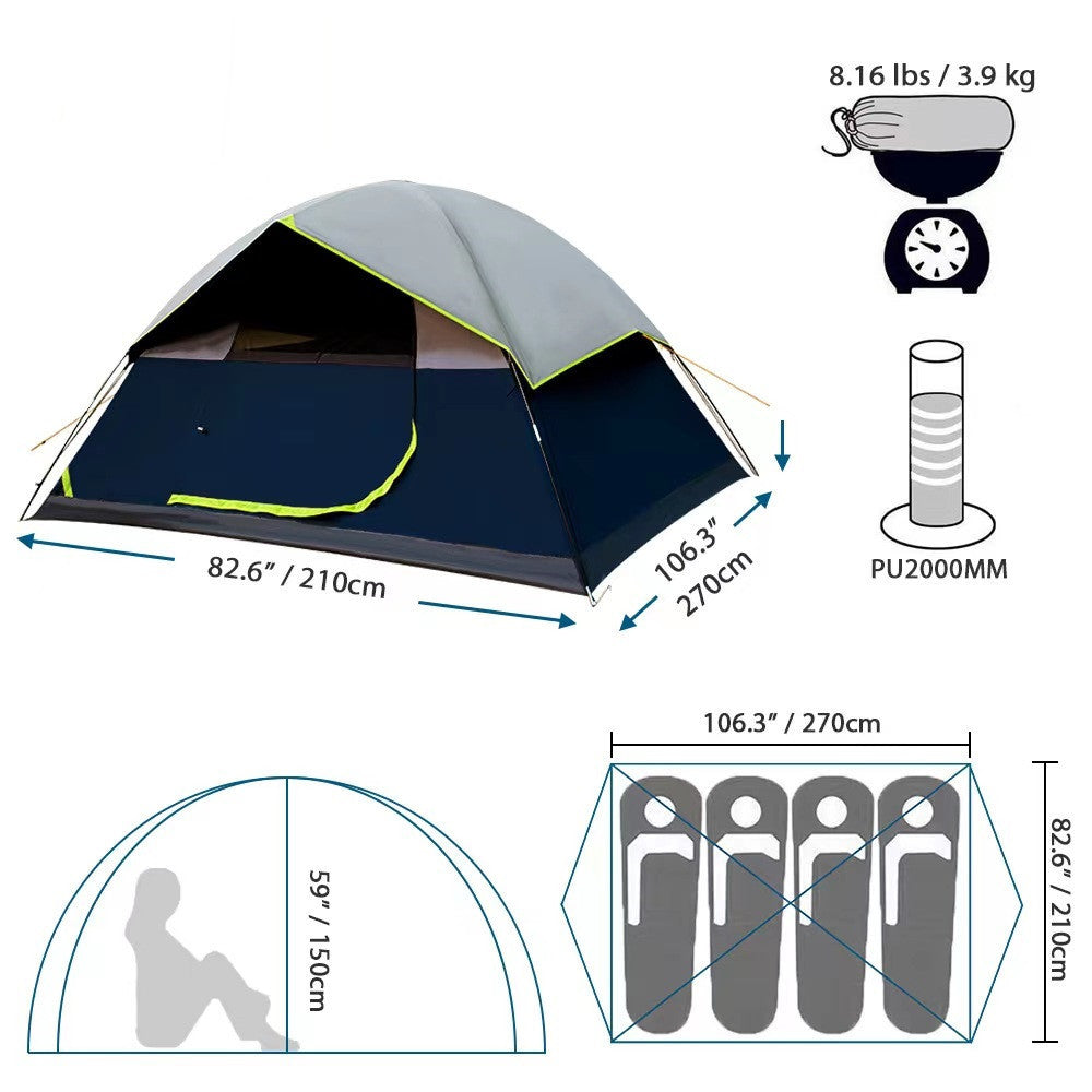 4-Person Darkroom Camping Tent