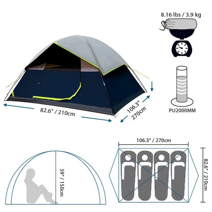 4-Person Darkroom Camping Tent