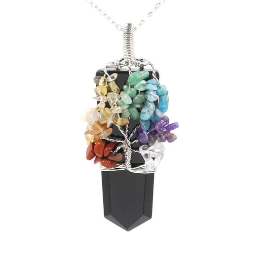 Tree of Life Crystal Column Pendant