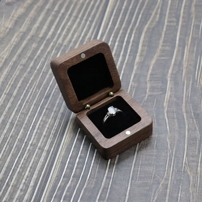 Walnut Heart Wedding Ring Box