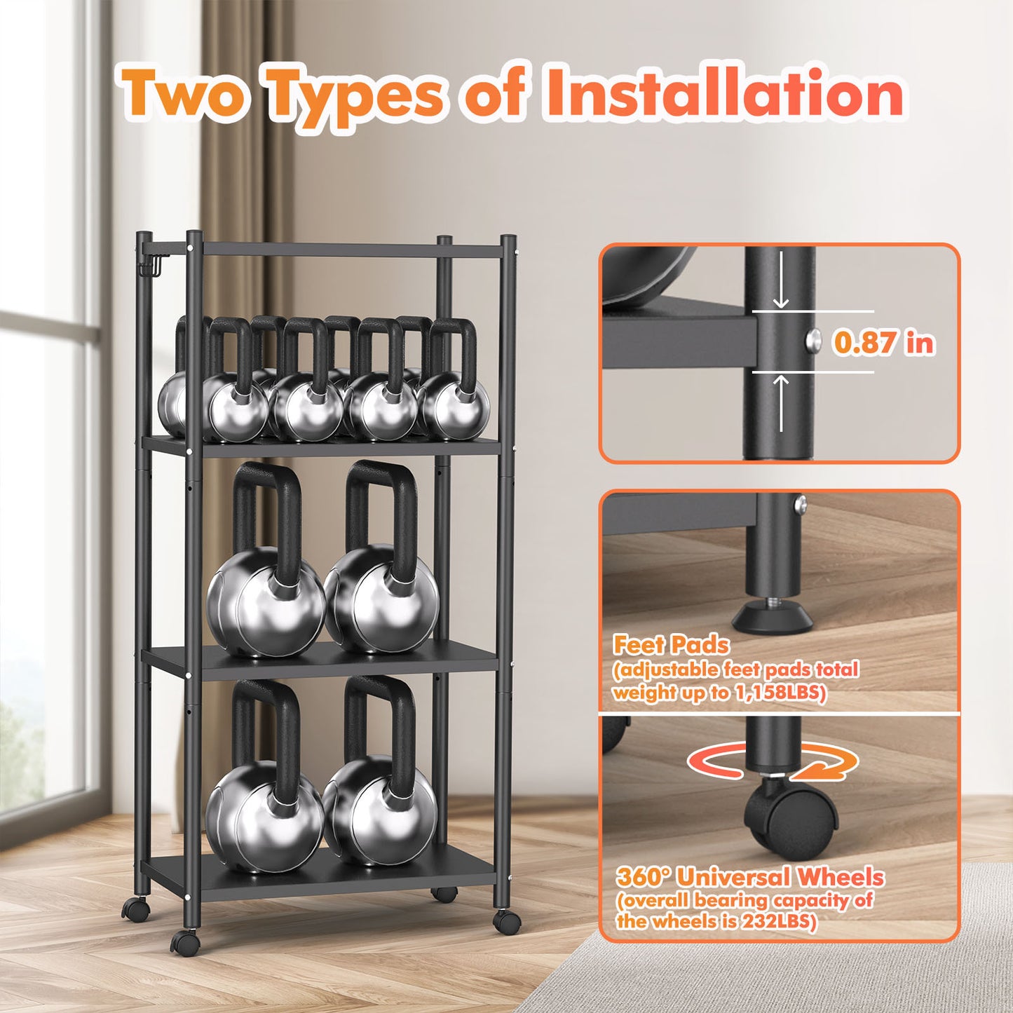 4-Tier Heavy Duty Kitchen Bakers Rack