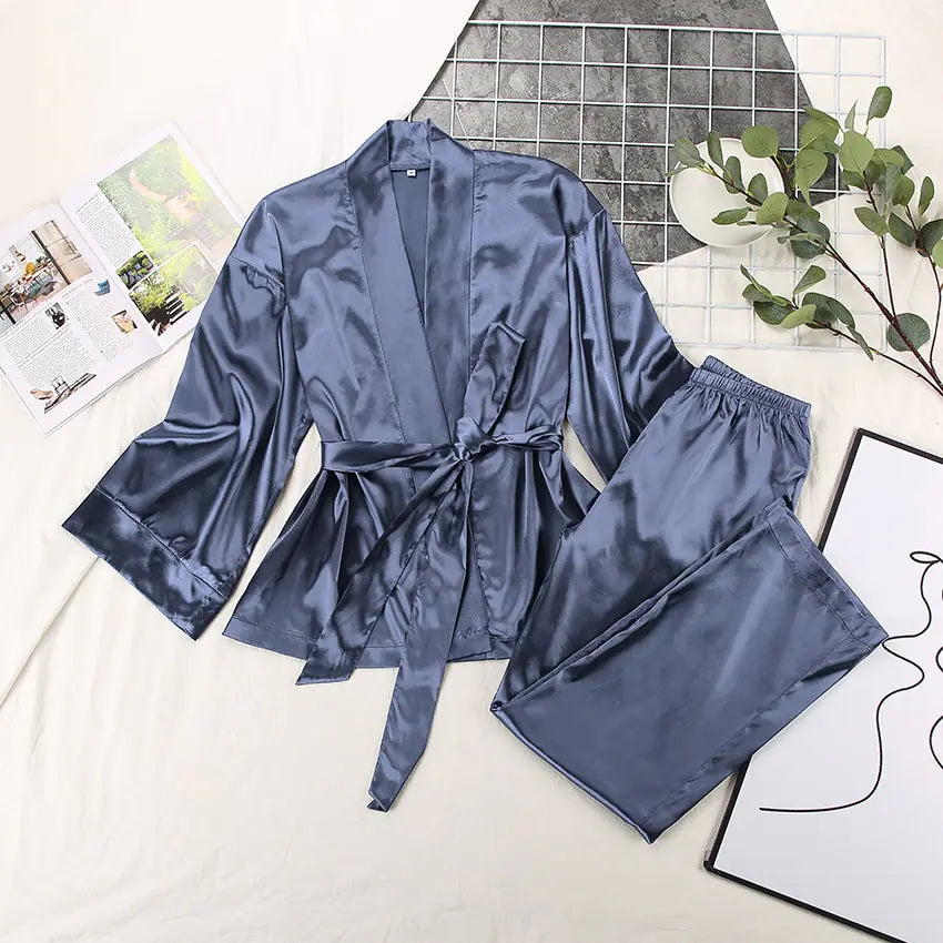 2 Piece Set Satin Sleepwear