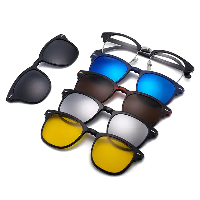 5PCS Magnetic Polarized Clip On Sunglasses